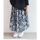 ［Black］ | キッズ 親子お揃いブロックプリントスカート | coca