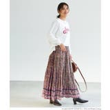 エスニックボーダー柄ティアードスカート | coca | 詳細画像7