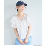 ［White］ | Vネック袖フリルブラウス レディース | coca