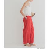 ［Red］ | コットンクレープイージーワイドパンツ レディース  | coca