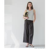 ［Charcoal］ | コットンクレープイージーワイドパンツ レディース  | coca