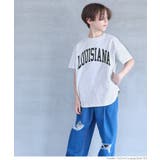 ［Lt.gray］ | 親子お揃いテールカットカレッジビッグTシャツ キッズ | coca