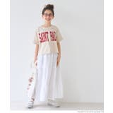 ［Ivory］ | 親子お揃いクロップド丈ロールアッププリントTシャツ キッズ | coca