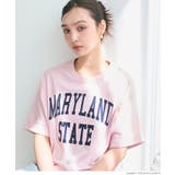 ［Lt.Pink］ | クロップド丈ロールアッププリントTシャツ レディース | coca