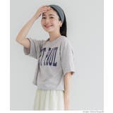 ［Gray］ | クロップド丈ロールアッププリントTシャツ レディース | coca