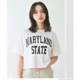 ［White］ | クロップド丈ロールアッププリントTシャツ レディース | coca