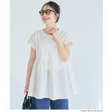 シンプルなのに、ちゃんと華やか。クルーネックドッキングギャザートップス | coca | 詳細画像13 