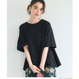 ［Black］ | バックタックフレアTシャツ | coca