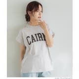 ［Oatmeal］ | フレンチスリーブロゴプリントTシャツ | coca