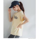 ［Yellow］ | フレンチスリーブロゴプリントTシャツ | coca