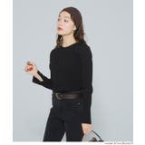 [Black] | シンプルで使いやすい、リブ素材のクルーネック長袖Tシャツ | coca