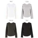 シンプルで使いやすい、リブ素材のクルーネック長袖Tシャツ | coca | 詳細画像19