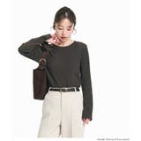 シンプルで使いやすい、リブ素材のクルーネック長袖Tシャツ | coca | 詳細画像7