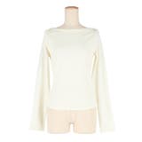 デコルテを美しく見せるボートネックデザインのリブカットソー | coca | 詳細画像2