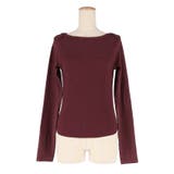 デコルテを美しく見せるボートネックデザインのリブカットソー | coca | 詳細画像4