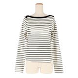 デコルテを美しく見せるボートネックデザインのリブカットソー | coca | 詳細画像5