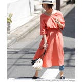 シボ素材深Vネックコットンロングワンピースcocaオリジナル(七分袖 綿100% | coca | 詳細画像5