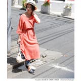 シボ素材深Vネックコットンロングワンピースcocaオリジナル(七分袖 綿100% | coca | 詳細画像6