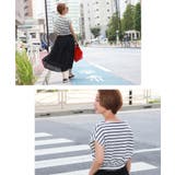 ふんわりボーダー切り替えロングワンピースcocaオリジナル 石田一帆さん着用 | coca | 詳細画像12