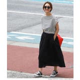 ふんわりボーダー切り替えロングワンピースcocaオリジナル 石田一帆さん着用 | coca | 詳細画像13