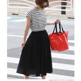 ふんわりボーダー切り替えロングワンピースcocaオリジナル 石田一帆さん着用 | coca | 詳細画像9