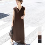 エンボス加工キーネックフレンチスリーブワンピースcocaオリジナル 石田一帆さん… | coca | 詳細画像1 