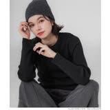 ［Black］ | クルーネック極上ニットトップス | coca