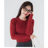 ［Red］ | クルーネック極上ニットトップス | coca