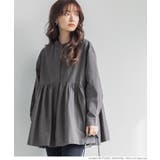 ［Charcoal］ | フロントボタンギャザーチュニック | coca