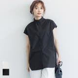 ハリ感スタンドカラーシャツブラウス | coca | 詳細画像1