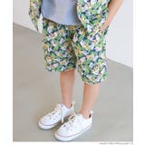 ［Navy］ | キッズ ミニリーフ&フェザー柄ショートパンツ | coca