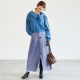 ［Blue］ | デニムセンタースリットロングスカート | coca