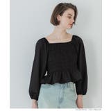 ［Black］ | シャーリングブラウス | coca