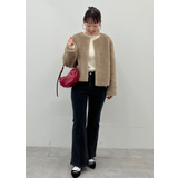 【洗える】フェイクファーノーカラーブルゾン | coca | 詳細画像20