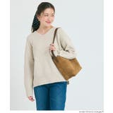 ［Lt.beige］ | 上質さとリラックス感が漂う大人のヤク風Vネックプルオーバーニット | coca