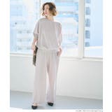 ［Lt.beige］ | エンボス加工ワイドパンツ | coca