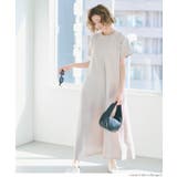 ［Beige］ | エンボス加工半袖マキシワンピース | coca