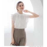 ［White］ | ＼新色登場／麻風コットン肩レースブラウス | coca