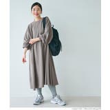 ［Dk.beige］ | エンボス袖バルーンワンピース レディース | coca