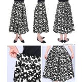 ウエストタックモノトーンフラワースカートcocaオリジナル(フレア Aライン ミ… | coca | 詳細画像11 