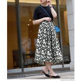 ウエストタックモノトーンフラワースカートcocaオリジナル(フレア Aライン ミ… | coca | 詳細画像6 