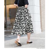 ウエストタックモノトーンフラワースカートcocaオリジナル(フレア Aライン ミ… | coca | 詳細画像7 