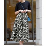 ウエストタックモノトーンフラワースカートcocaオリジナル(フレア Aライン ミ… | coca | 詳細画像9 