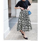 ウエストタックモノトーンフラワースカートcocaオリジナル(フレア Aライン ミ… | coca | 詳細画像10 