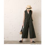 ［Khaki］ | ジャンプスーツ レディース Vネック | coca