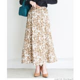 ［Beige］ | 花柄フレアスカート | coca