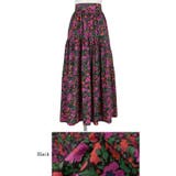 ブラックピンク花柄スカート | coca | 詳細画像18 