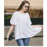 ［White］ | ドビーレーススクエアブラウス | coca