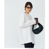 ［White］ | ミニ裏毛ボーダーボートネックビッグトップス | coca