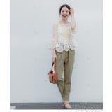 ［Dk.Beige］ | 麻風コットンテーパードパンツ | coca